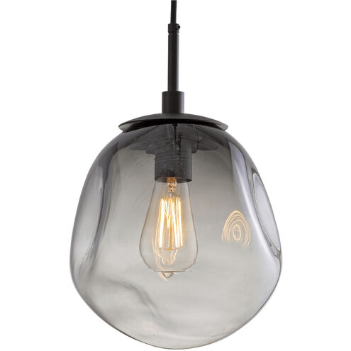 Nebula 1 Light 10 inch Matte Black Pendant Ceiling Light in Clear Aster